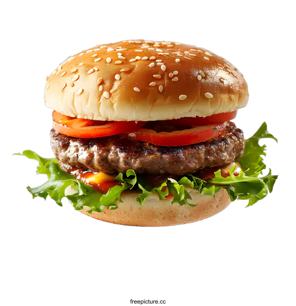 [Transparent Background PNG]Delicious Classic Burger on White Background