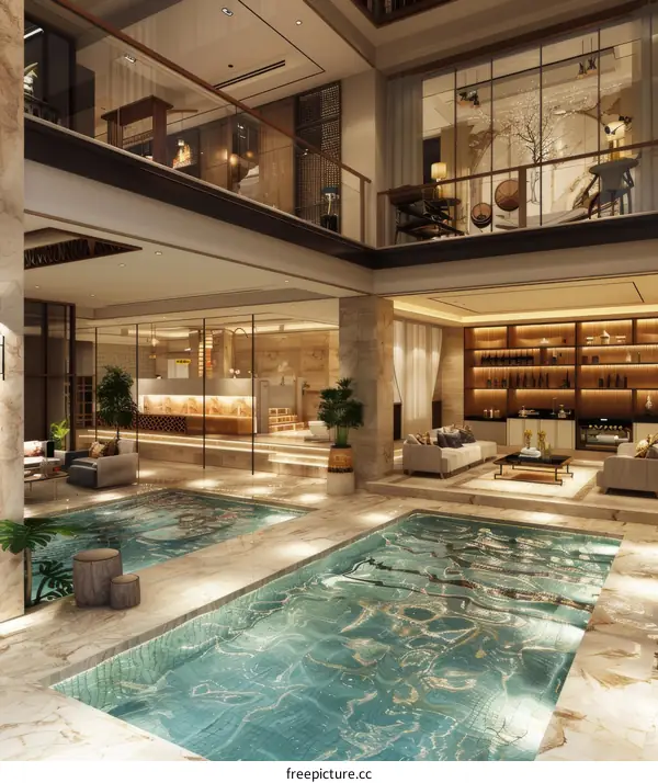 Luxurious Modern Interior Design with Indoor Pools