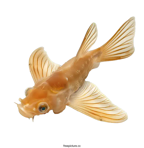 [Transparent Background PNG]Albino Bristlenose Pleco Fish on White Background