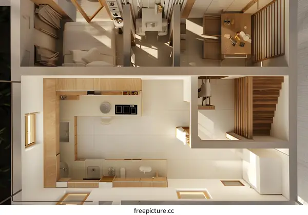 Modern Minimalist Small Apartment House Plan