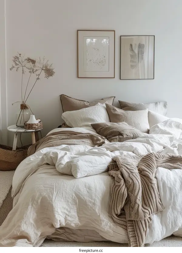 Neutral Color Bedroom with Natural Elements