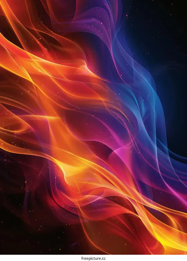 Abstract Colorful Flowing Lines Design