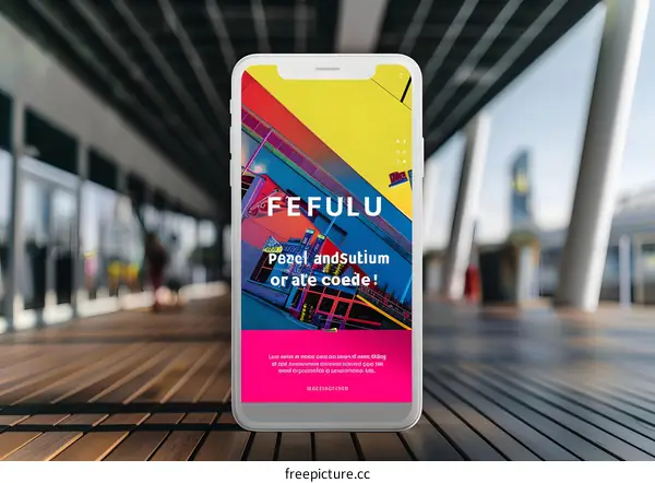 Colorful Mobile Phone Display With Abstract Design