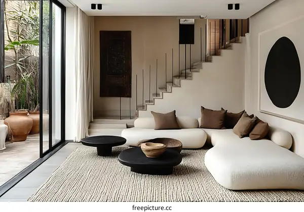 Modern Minimalist Living Room Design with Natural Elements