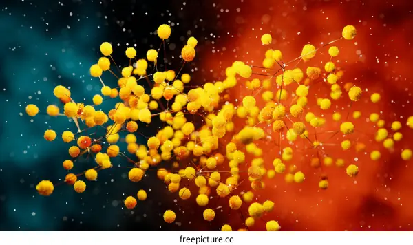 Abstract Yellow Floral Arrangement in Motion