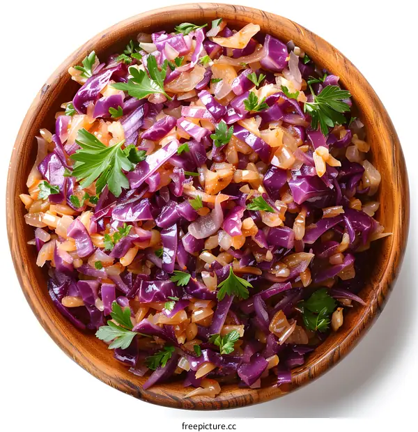 Red Cabbage Salad with Caramelized Onions and Rice