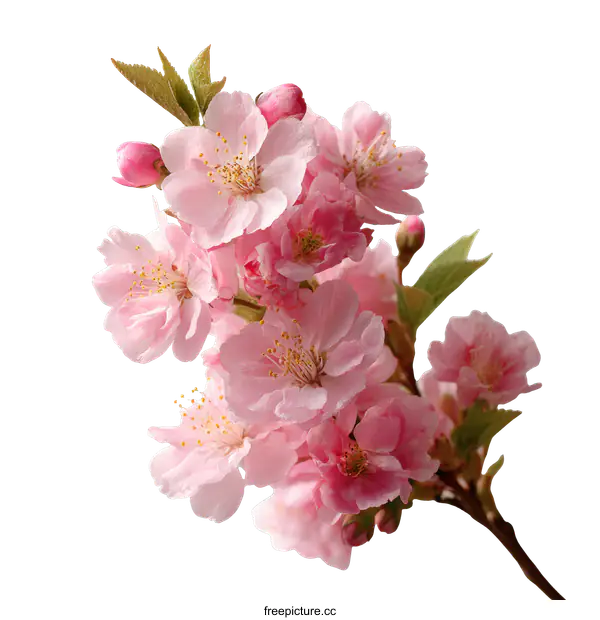 [Transparent Background PNG]Beautiful Pink Cherry Blossoms in Spring