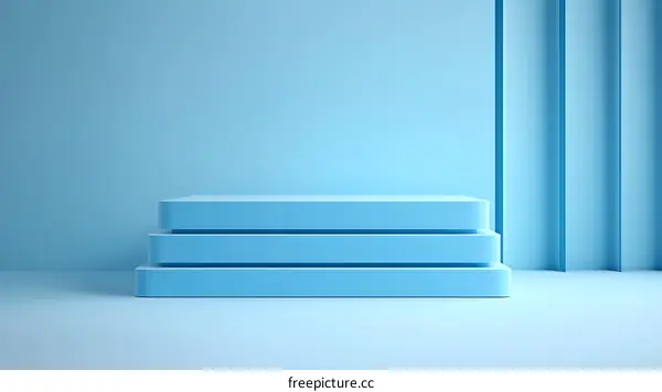 Light Blue Geometric Product Display Podium