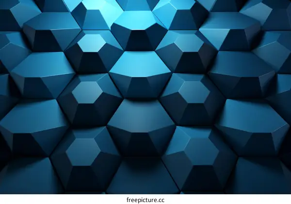 Blue 3D Hexagonal Extruded Tiles