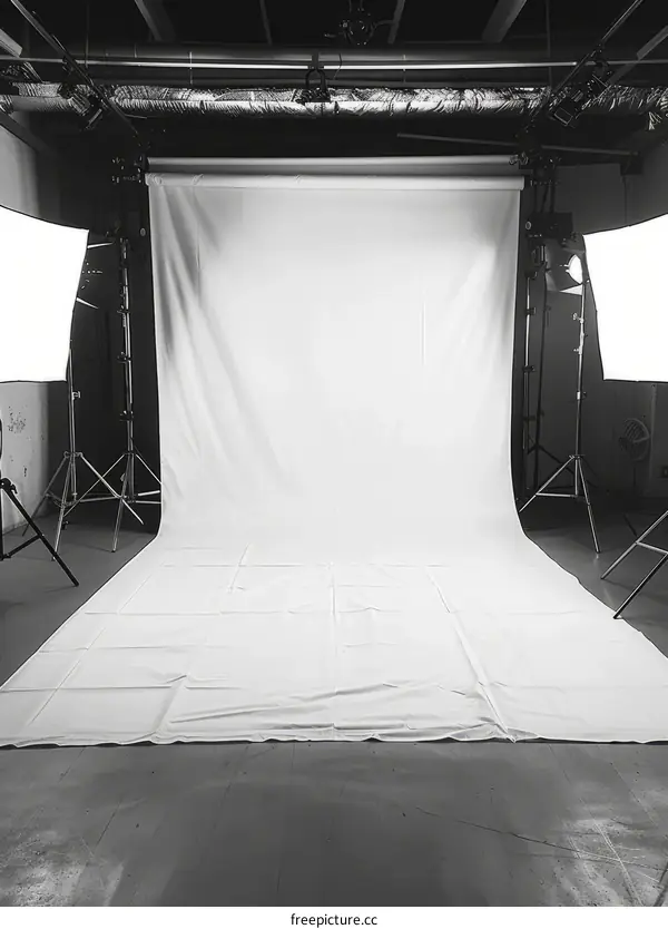 Black and White Photo of a Photography Studio