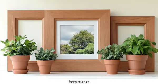 Wooden Framed Pictures with Plants