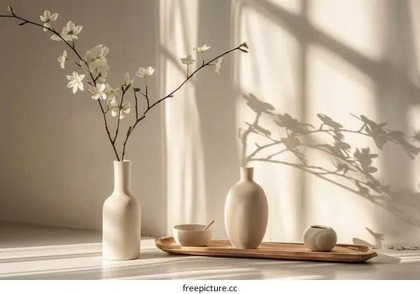 Still life with magnolia flowers