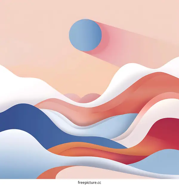 Abstract Papercut Illustration of a Mountain Landscape