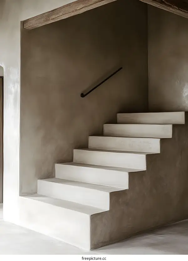 Modern Interior Design with White Concrete Stairs