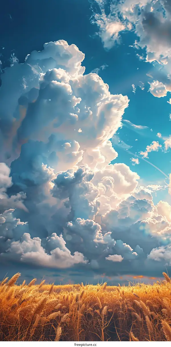 Stunning Sky Above Golden Wheat Field