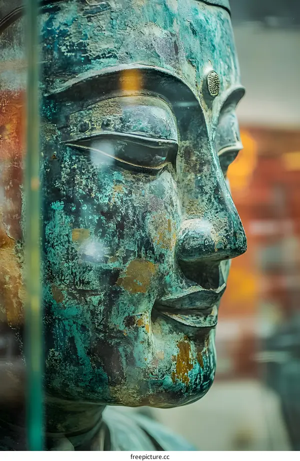 Close Up of Buddha Statue in Temple