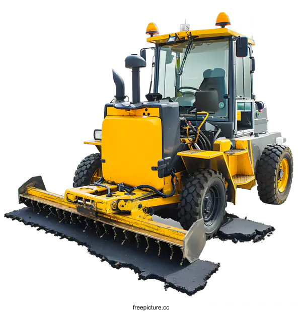 [Transparent Background PNG]Yellow Road Construction Equipment on White Background