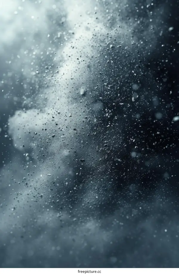 Black and white photo of an explosion with debris flying in all directions