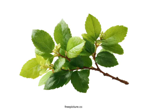[Transparent Background PNG]Fresh Green Branch with Leaves