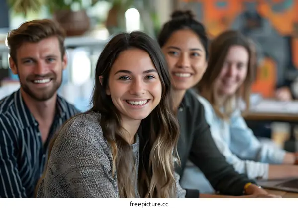 Portrait of a group of young professionals smiling
