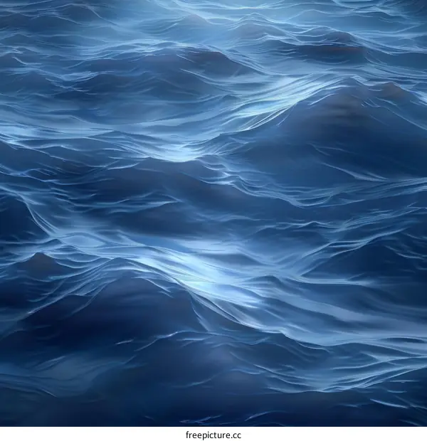 Deep Blue Ocean Water Surface with Gentle Waves