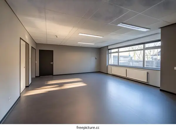 Empty Office Room With Light Coming Through Window