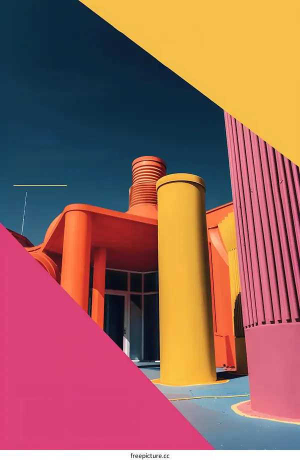 Colorful Building Exterior with Geometric Design