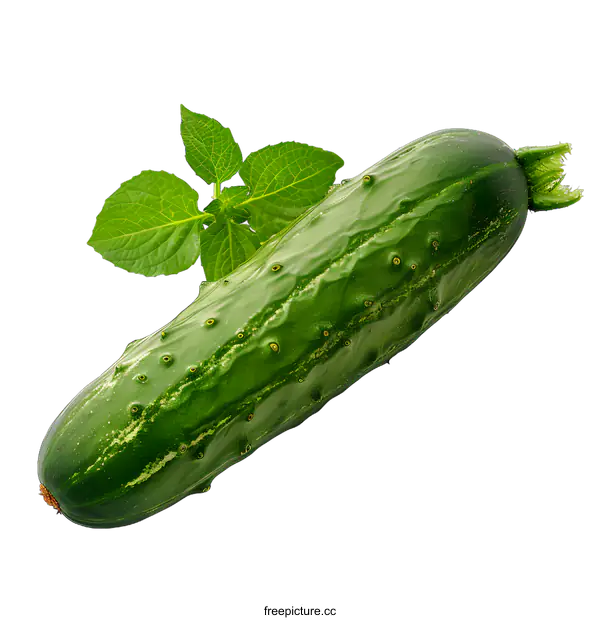 [Transparent Background PNG]Fresh Cucumber and Leaves