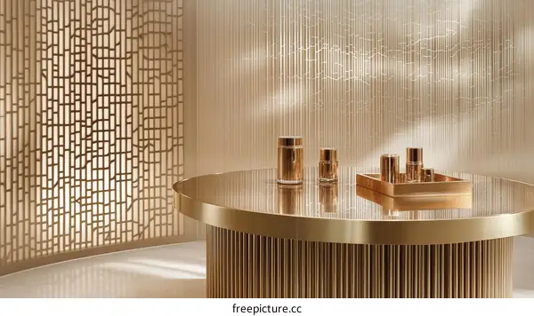 Modern Beauty Salon Interior Design with Gold Accents