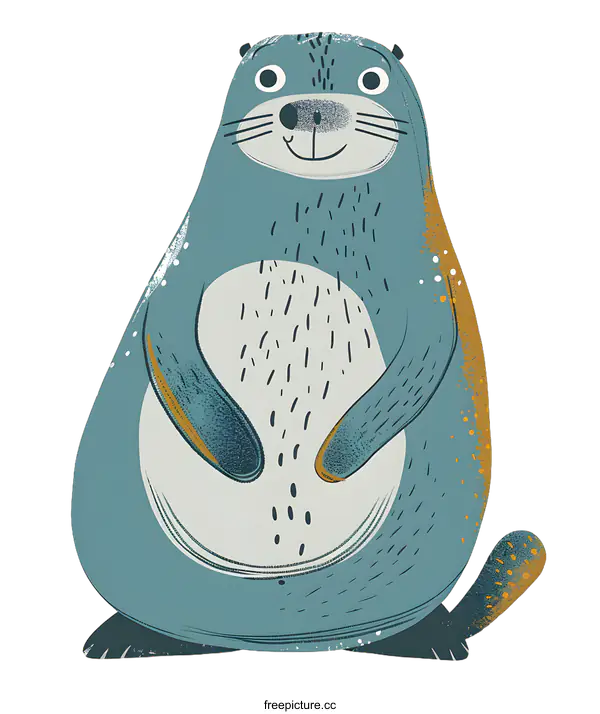 [Transparent Background PNG]Cute Cartoon Otter Illustration