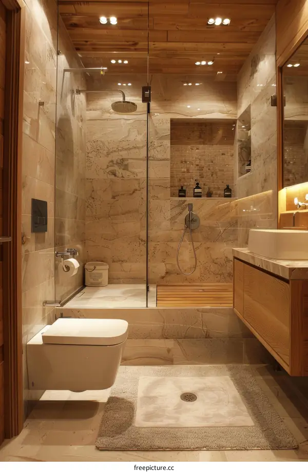 Modern Luxurious Wooden Bathroom Design