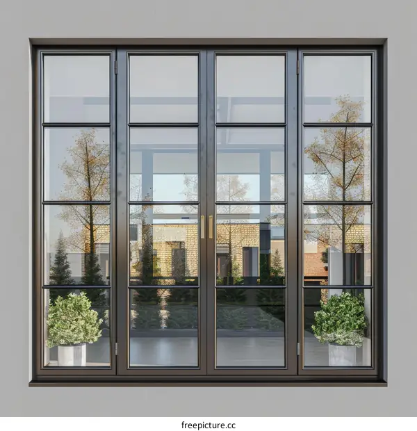 Black Modern Minimalist Windows Facade