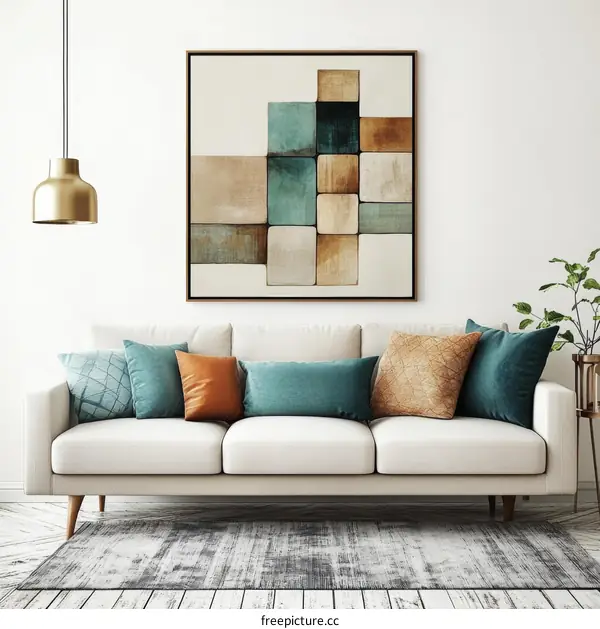 Modern Abstract Art Piece in a Living Room Setting