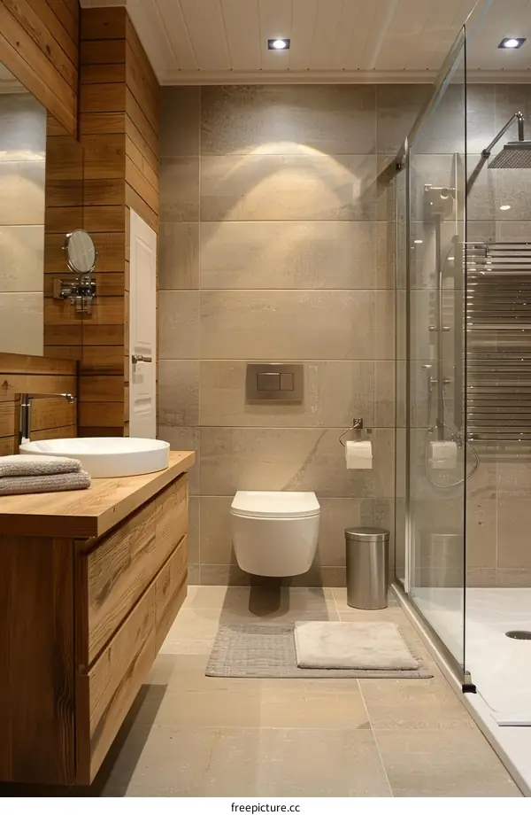 Modern Wooden Bathroom Interior Design