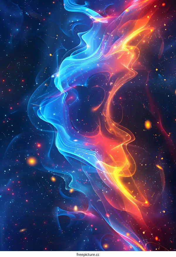 Blue and orange abstract painting