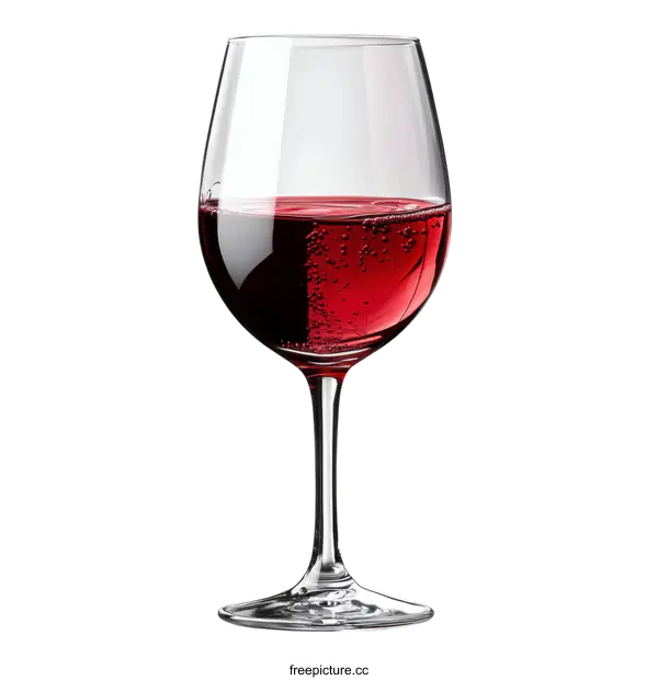 [Transparent Background PNG]Elegant Red Wine Glass with Sparkling Wine