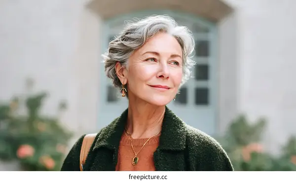 Thoughtful Senior Woman Outdoors