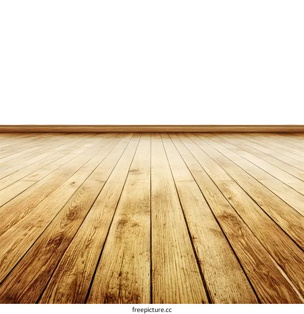 Wooden Floor With White Wall Background