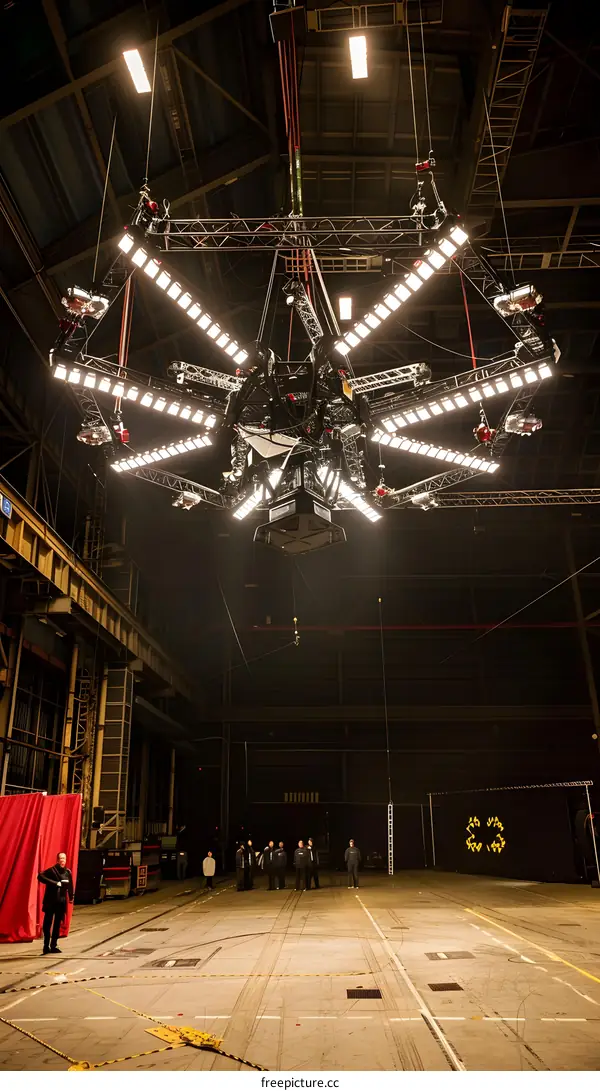 Studio Lighting Rig Hanging from Ceiling