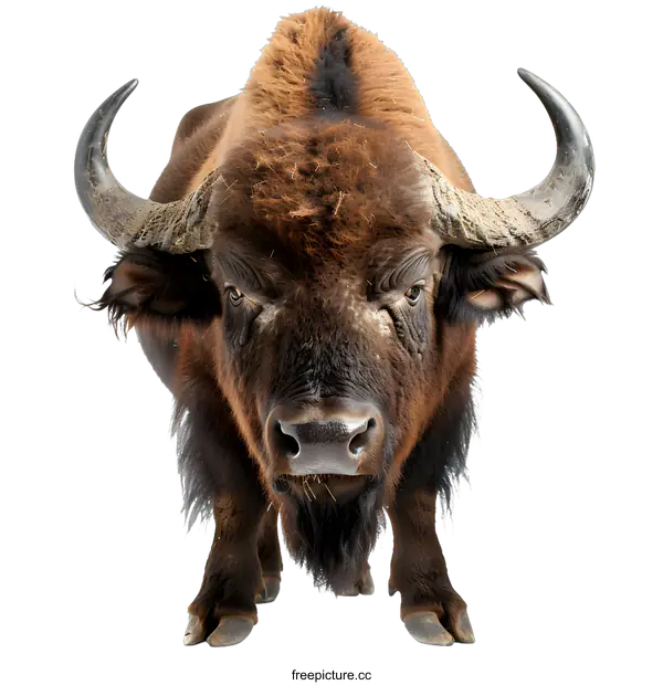[Transparent Background PNG]European bison looking at camera