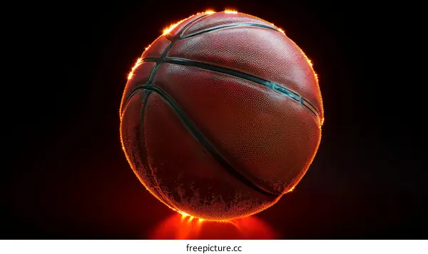 Basketball Engulfed in Fiery Embrace