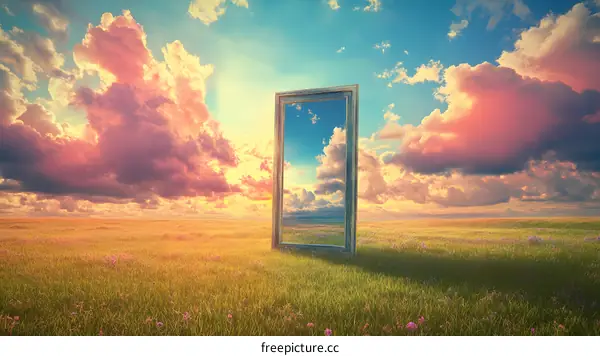 Framed View of the Sky in a Field