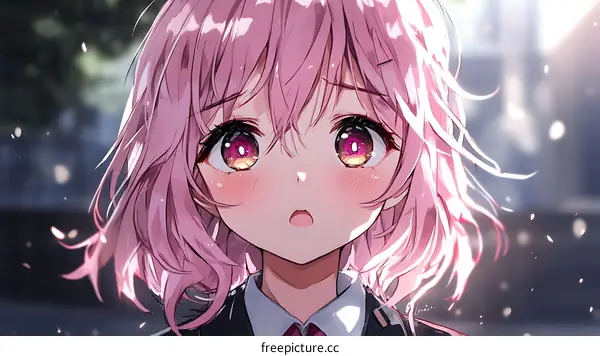Cute Anime Girl with Pink Hair