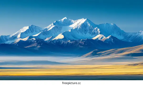 Majestic Snowy Mountain Range Landscape