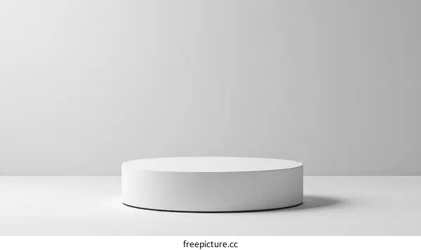 Minimalist White Round Display Podium