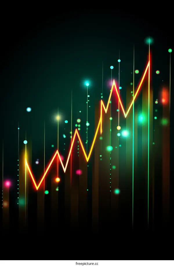 Abstract glowing background with graph