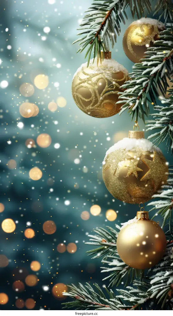 Christmas tree with golden balls