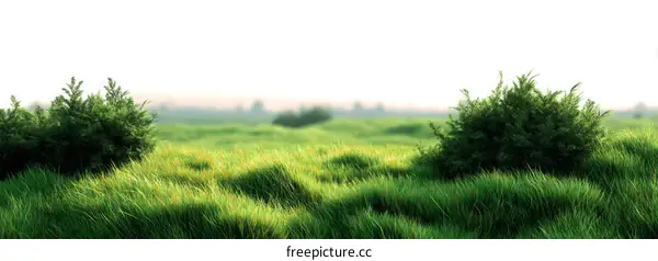 Vast Green Meadow at Dawn
