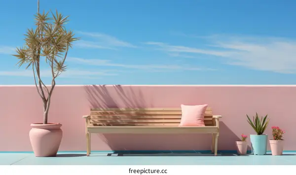 Pink and blue minimalist aesthetic background