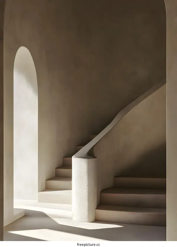Modern Minimalist Architecture Staircase Design With Archway